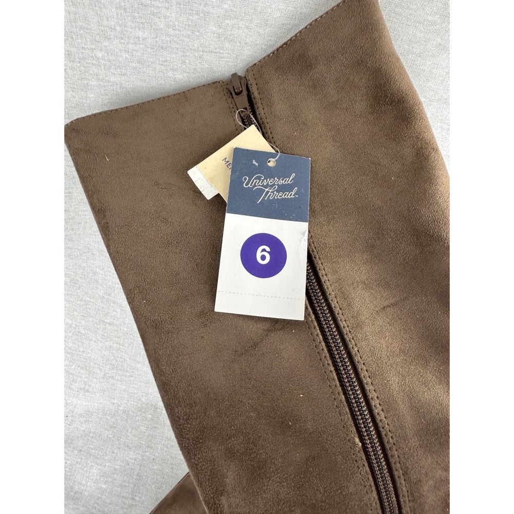 Universal Thread Women Brown Suede Pointed Toe Knee High Block Heel Boots Size 6 - Picture 4 of 5